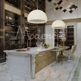 italian-kitchen-with-central-island-and-somptuous-wine-cabinet
